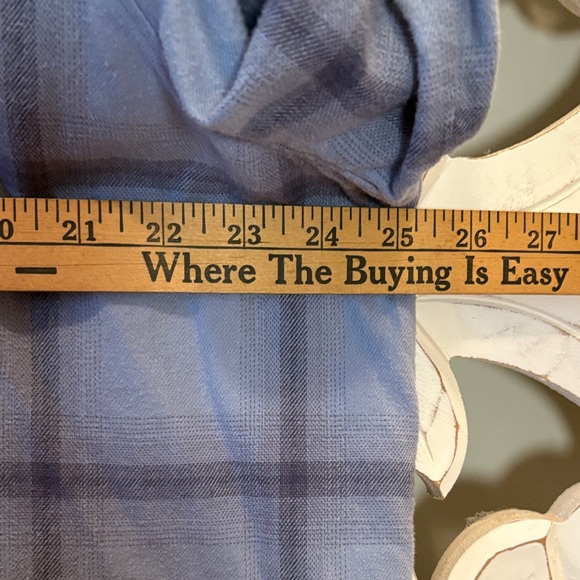 Encore 100%Cotton  Light Blue Flannel look Button-Down Shirt - Picture 6 of 9